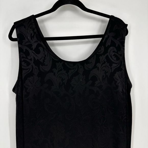 Spencer Alexis Maxi Dress Black Sleeveless Rayon Jacquard Long 1X Black Evening - Picture 5 of 11